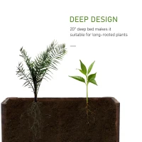 Outsunny Wooden Raised Garden Bed, 120 x 50 x 45cm Elevated Planter Box, Outdoor Flower Bed with Drainage Gaps, Easy Assembly(m-4)