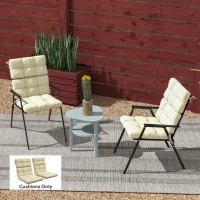 Outsunny 2-Piece Seat Cushion Replacement with Backrest, Garden Patio Chair Cushions Set with Ties, Beige(m-10)