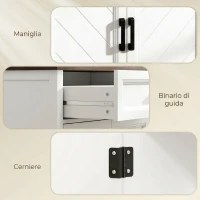 HOMCOM Credenza Moderna Rustico con Ripiano Regolabile, Spazio Contenitore e 2 Ante.(m-8)