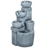 Outsunny Solar Powered Outdoor Water Fountain - Dark Grey(m-1)