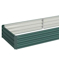 Outsunny Stalen verhoogde plantenbak, open bodem, eenvoudige montage, 95L x 90,5B x 29,8H cm, Groen(m-9)