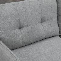 HOMCOM Divano 2 Posti in Tessuto con Cuscini Imbottiti e Gambe in Acciaio 139x68x80cm, Grigio(m-8)