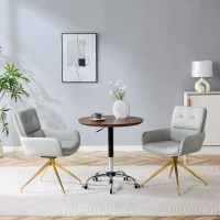 Chaise pivotante de salle, manger style luxe léger européen, lot de 2, patins antidérapants, 55x50x85 cm, Gris clair(m-1)