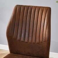 Lot de 4 chaises de salle à manger, style léger-luxe, patins antidérapants, 43x42.6x93 cm, Marron+Noir(m-6)