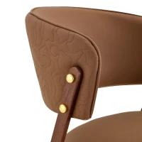 Chaise de salle à manger moderne rembourrée, design épuré, dossier ergonomique, 51x49x78 cm, Marron(m-6)
