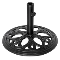 Outsunny 11.5 kg Cast Metal Round Patio Umbrella Base Stand, Umbrella Holder for Outdoor, Patio, Garden, Black(m-11)