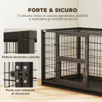 PawHut Gabbia per Cani Robusta, 94x60x64 cm, con Vassoio Rimovibile.(m-4)