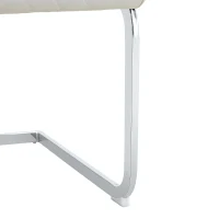 Chaise de salle à manger matelassée motif losange, dossier haut ergonomique, lot de 2, 43x63x100 cm, Blanc+Argenté(m-9)