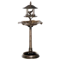 Outsunny Vogelbad Vintage Design, Weerbestendig, 50cm × 50cm × 113cm, Messing(m-10)