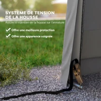 Outsunny Tendone per Auto e Feste con 2 Finestre Laterali, in Acciaio Zincato e PE, 618x265/330x240 cm, Grigio Chiaro(m-8)