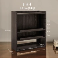 HOMCOM Four-Tier Desktop Organiser - Dark Brown(m-3)