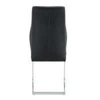 Chaise de salle à manger matelassée motif losange, dossier haut ergonomique, lot de 2, 43x63x100 cm, Noir+Argenté(m-12)