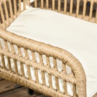 Outsunny Set da Giardino 7 Pezzi in Rattan PE con Tavolo da Pranzo 153x89x74 cm e 6 Sedie 52x62x78 cm con Cuscini(m-8)