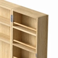 HOMCOM Armoire à pharmacie murale, armoire à médicaments avec double porte verrouillable 2 clés, 53x20x53cm, chêne(m-13)
