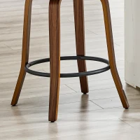 Lot de 2 tabourets de bar avec dossier, design rétro élégant, mousse haute densité et patins antidérapants, 51x42x95 cm, Marron(m-7)