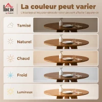 HOMCOM Table à manger ronde pour 4 personnes, Ø 110 x 73,5 cm, table de cuisine avec base croisée, marron(m-7)