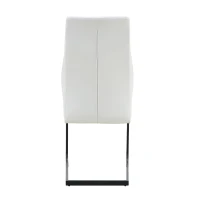 Chaise de salle à manger matelassée motif losange, dossier haut ergonomique, lot de 2, 43x63x100 cm, Blanc+Noir(m-12)