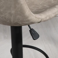 HOMCOM 2-delige Barkrukset in retrodesign, in hoogte verstelbaar, draaibaar, kunstleer, 42 x 48 x 91-112 cm, Beige(m-9)