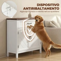 HOMCOM Credenza Moderna Rustico con Ripiano Regolabile, Spazio Contenitore e 2 Ante.(m-6)