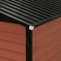 Outsunny Abrigo de Jardim Exterior 4,4 m² 240x206x198 cm Abrigo de Jardim com Porta de Correr e Fechadura  Teca(m-8)