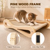 PawHut 2 in 1 Sisal Cat Scratcher Bed Cat Scratching Board and Lounger 60 x 35 x 13 cm Cream White(m-6)