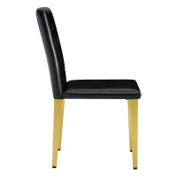 Lot de 4 chaises de salle à manger, style luxe européen, patins antidérapants et silencieux, 42x46x89 cm, Noir+Or(m-10)