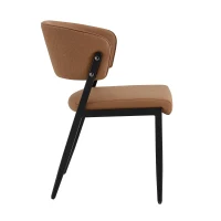Chaise de salle à manger moderne rembourrée, design épuré, dossier ergonomique, 51x49x78 cm, Marron(m-10)