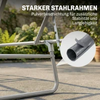 Outsunny Klapbare ligstoel met zonnescherm, verstelbare rugleuning, metalen frame, 187 x 58 x 36 cm, bruin(m-8)