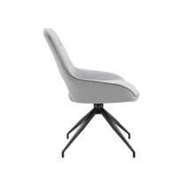 Chaise de salle à manger pivotante 360°, accoudoirs, patins réglables antidérapants, 50x50x87 cm, Gris clair(m-10)