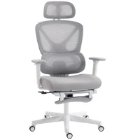 HOMCOM Ergonomic and Adjustable Office Chair - Grey(m-11)
