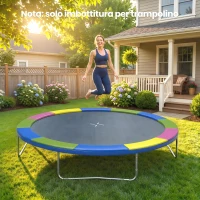 SPORTNOW Copertura Tappeto Elastico Ø305x30 cm Pieghevole e Portatile, in Plastica, PE e Schiuma, Multicolore(m-7)