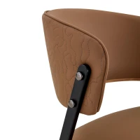 Chaise de salle à manger moderne rembourrée, design épuré, dossier ergonomique, 51x49x78 cm, Marron(m-6)