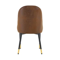 Lot de 2 chaises de salle à manger, dossier motif éclair stylé, déperlante et facile d'entretien, 47.3x44x91 cm, Marron+Noir(m-10)