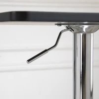 HOMCOM In hoogte verstelbare bartafel, 360° draaibaar, krasbestendige voeten, stabiele metalen basis, Zwart/Zilver(m-6)