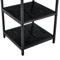 Table ronde 107 cm de diamètre, design industriel élégant, pour 2–4 personnes, 107x107x75 cm, Noir(m-8)