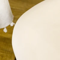 HOMCOM Set van 2 eetkamerstoelen in Scandinavisch design, keukenstoelen, fluweelachtige uitstraling, crème + zwart(m-7)