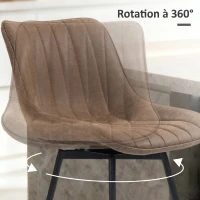 HOMCOM Lot de 2 tabourets de bar, chaises de bar en PU, assise rembourrée 68H cm, dossier et repose-pieds, marron(m-5)