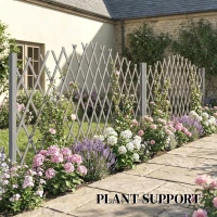 Outsunny 2 Pack Expanding Fence Panels, Wooden Freestanding Garden Fence with Stable Feet, 180 x 30 x 103cm, Dark Grey(m-7)