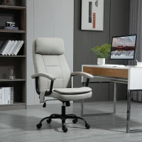 Vinsetto massagebureaustoel in hoogte verstelbare directiestoel gamestoel met massagefunctie ergonomische draaistoel massagestoel linnen look beige 63 x 70 x 112-121 cm(m-2)