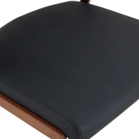 Chaise de salle à manger moderne rembourrée, design épuré, dossier ergonomique, 51x49x78 cm, Noir(m-7)