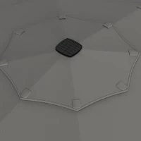 Outsunny Garden Parasol, Parasol Umbrella with 3-tier Roof, Crank Handle, Tilt Function, Polyester Canopy, Grey(m-11)