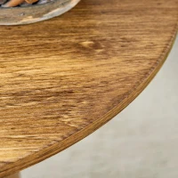 Table basse ronde, résistante et facile d'entretien, patins feutrés antidérapants, 60x60x35 cm, Couleur naturelle(m-7)