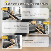 PawHut Dog Ramp, Foldable Pet Ramp with 4 Adjustable Heights, Non-Slip Finish for Medium and Large Dogs, Black(m-8)