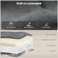HOMCOM Relaxstoel, ligstoel, 150° kantelbaar, Donkergrijs(m-5)
