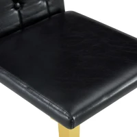 Lot de 4 chaises de salle à manger, style luxe européen, patins antidérapants et silencieux, 42x46x89 cm, Noir+Or(m-6)