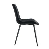 Lot de 4 chaises de salle à manger en similicuir, design moderne, embouts antidérapants, 50x47x83 cm, Noir(m-11)