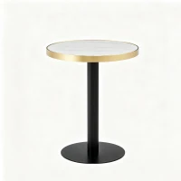 Table d'appoint ronde, plateau anti-rayures facile à nettoyer, 60x60x74 cm, Blanc(m-2)