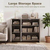 HOMCOM Sideboard Cabinet, Modern Storage Cabinet with 3 Doors and Adjustable Shelves for Living Room, Dining Room, Grey(m-4)