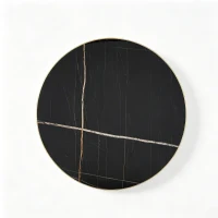 Table d'appoint ronde, plateau anti-rayures facile à nettoyer, 60x60x74 cm, Noir(m-6)