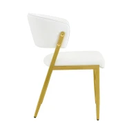 Chaise de salle à manger moderne rembourrée, design épuré, dossier ergonomique, 51x49x78 cm, Blanc(m-10)